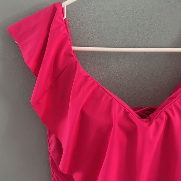 Women’s size 10 La Blanca Stunning one piece magenta swimsuit bathing suit - Picture 3 of 10